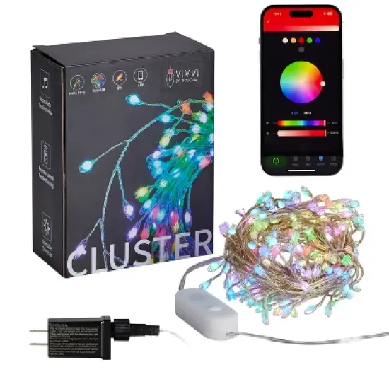 Christmas Vivvi App Based RGB Cluster Lights, 19.7' 200 LEDs image {9}
