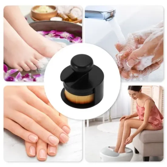 Unique Bargains Durable Push-Pull Dust Nail Brush 2.48"x2.28" Black 1 Pc image {5}