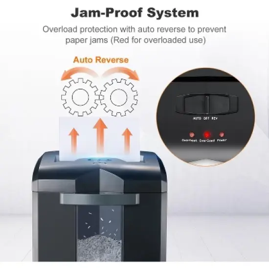 Bonsaii 16-Sheet Micro Cut Paper Shredder, 60 Min Run Time, P-4 Security, 6 Gal Pullout Basket, Commercial Grade for Office Use image {5}