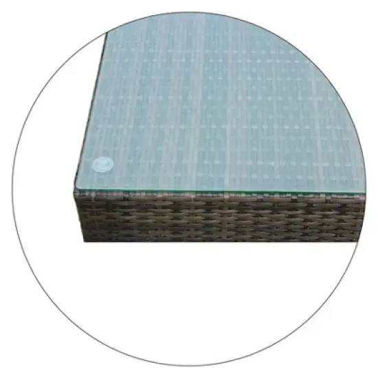 5pc Wicker Patio Sectional Seating Set with Shallow Cushions - Brown - GODEER image {12}