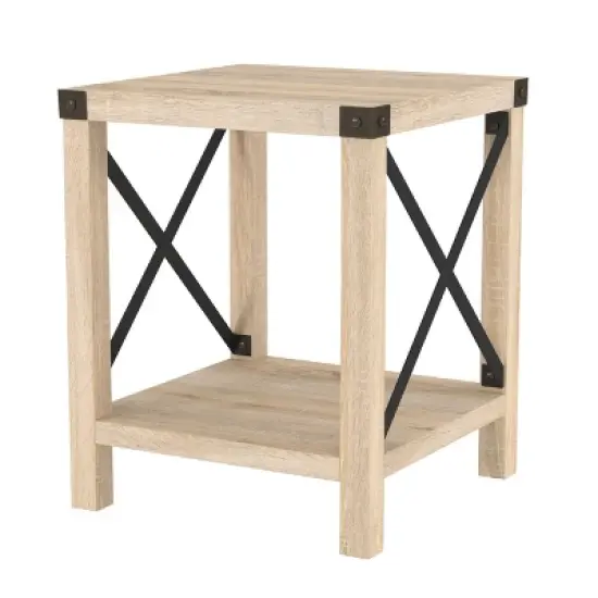 Sophie Rustic Industrial X Frame Side Table - Saracina Home image {11}
