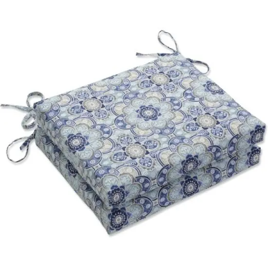 Keyzu Medallion 2pc Outdoor Seat Cushion Set Blue - Pillow Perfect image {5}