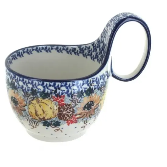 Blue Rose Polish Pottery 845 Ceramika Artystyczna Soup Mug image {12}