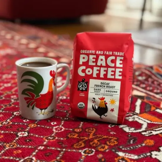 Peace Coffee French Roast Ground Coffee - Decaf - 36oz/3ct image {3}