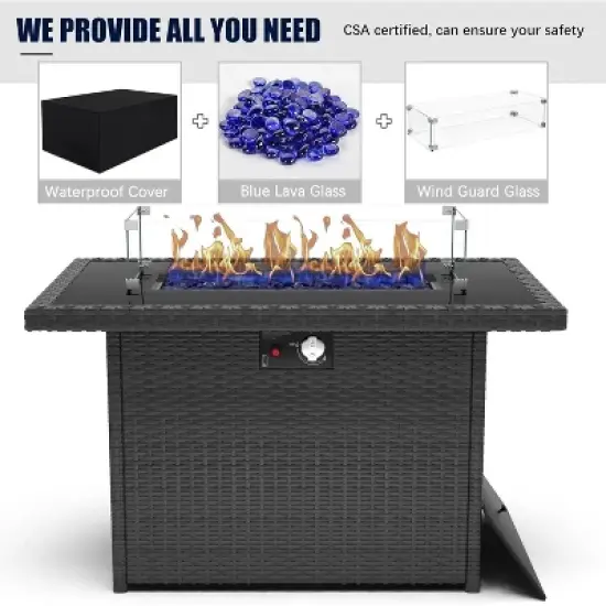 LayinSun Outdoor Patio Furniture Set, Black Rattan Wicker Sectional Swivel Rocker Chairs Sets image {7}