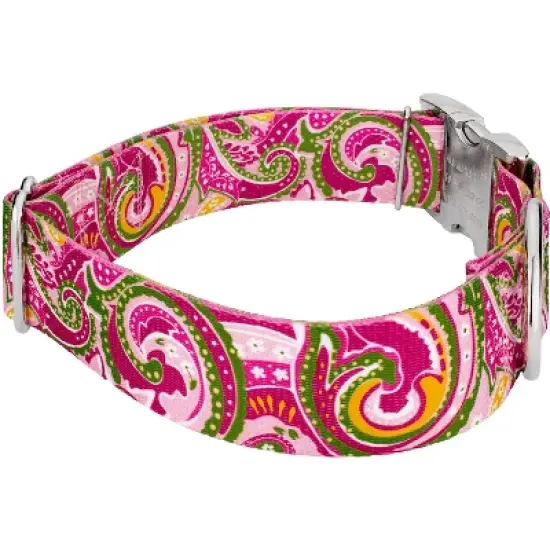 Country Brook Petz HossFit Jr Wide Premium Dog Collar - Paisley Collection (Pink Paisley, Medium) image {4}