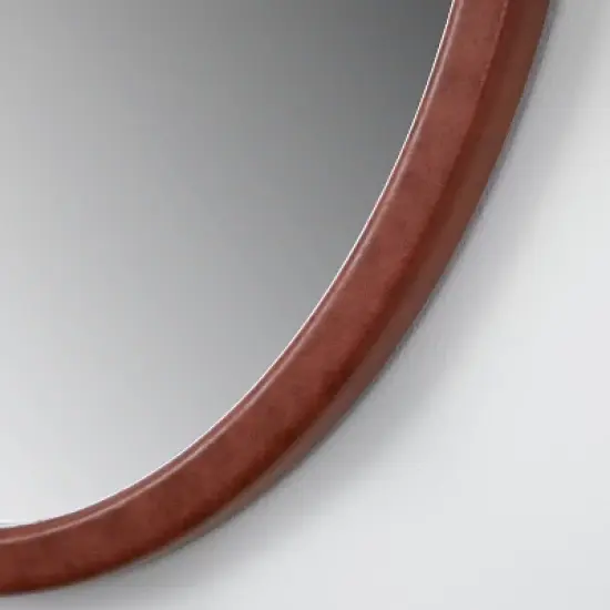 24" x 30" Oval Faux Leather Mirror with Ring - Threshold&trade; designed with Studio McGee image {1}
