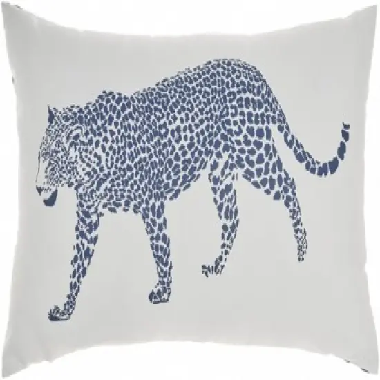 Mina Victory Outdoor Raised Print Leopard Lumbar Throw Pillow image {9}