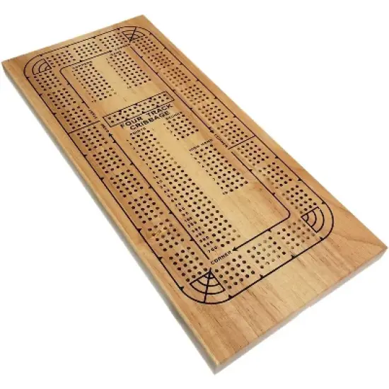 WE Games Classic Solid Wood, 4 Track Cribbage Board image {6}