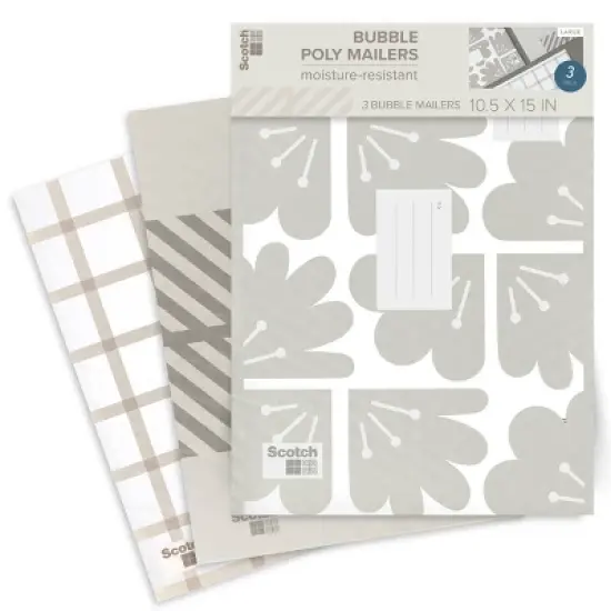 Scotch Poly Bubble Padded Mailer 3pk Large Taupe image {10}