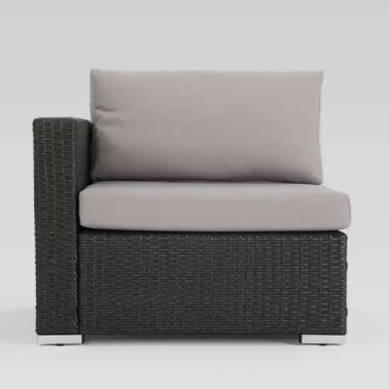 Santa Rosa 8pc Wicker Sectional Seating Set - Gray/Silver - Christopher Knight Home image {2}