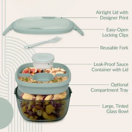 Bentgo 7.6c Glass All-in-One Salad Container Mod Curves image {4}
