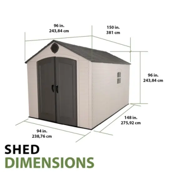 Lifetime 8 ft. x 12.5 ft. Outdoor Storage Shed - 6402 image {8}
