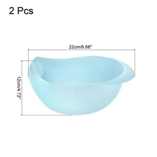 Unique Bargains Home Kitchen Rice Washing Filter Strainer Basket Colander 2 Pcs image {1}