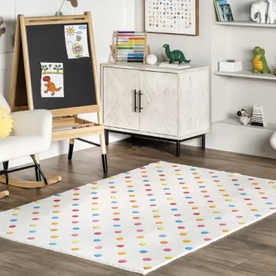 nuLOOM Ilse Colorful Dots Machine Washable Kids Area Rug image {1}