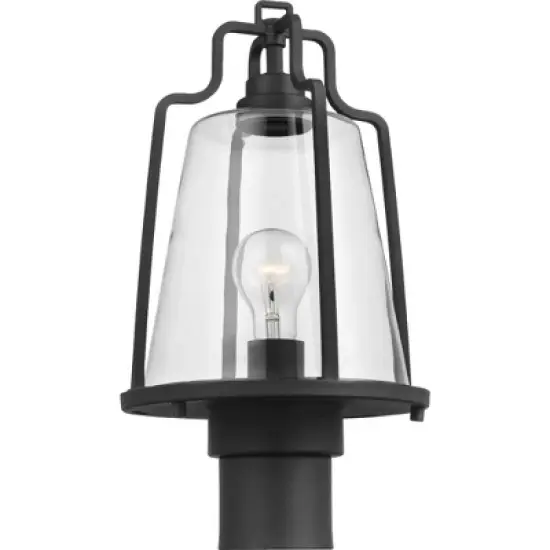 Progress Lighting Benton Harbor 1-Light Outdoor Wall Lantern in Black with Clear Glass Shade image {3}