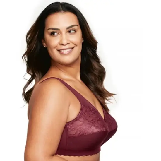 Glamorise Womens MagicLift Original Support Wirefree Bra 1000 Burgundy image {5}