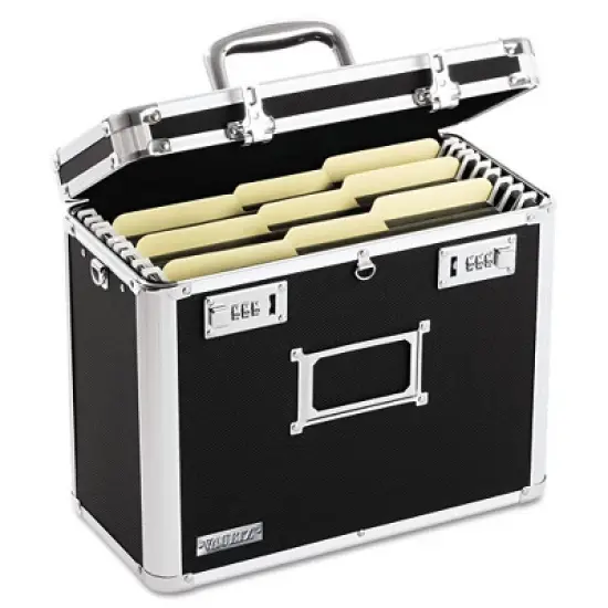 Vaultz Locking File Chest, Letter Files, 13.75" x 7.25" x 12.25", Black image {3}