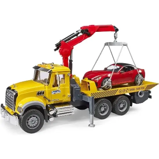 Bruder Mack Granite Tow Truck with Bruder Roadster image {2}
