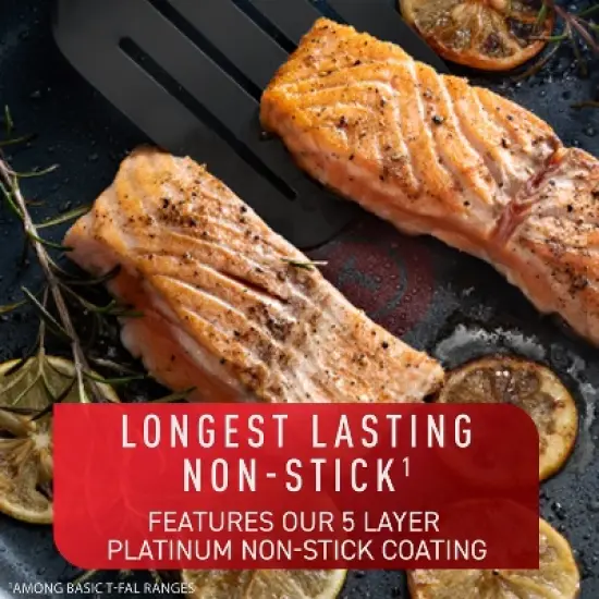 T-fal 12pc Unlimited Platinum Nonstick Cookware Set Gray: Induction Safe, Oven-Safe, Dishwasher-Safe, Stainless Steel Handles image {3}