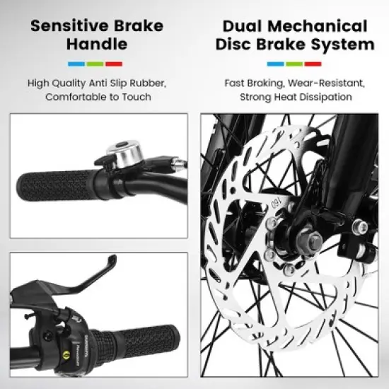 KTMBDW Kids Mountain Bike, 20 Inch Fat Tire Bike for Teen Ages 6-14 Year Old, Bicycle with Wide Tires and 7 Speed Drivetrain image {4}