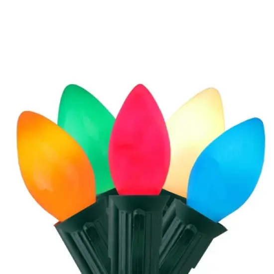 Northlight Opaque C7 Christmas String Lights - MultiColor - 24' Green Wire - 25ct image {1}