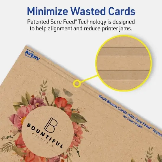 Avery Square Cards with Rounded Corners, 3" x 3", Kraft Brown, 60ct image {3}