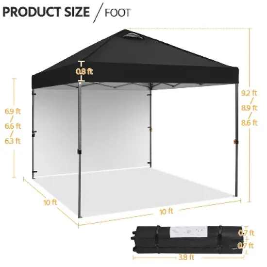 Yaheetech 10&times;10 FT Pop-up Canopy Tent Party Tent image {2}