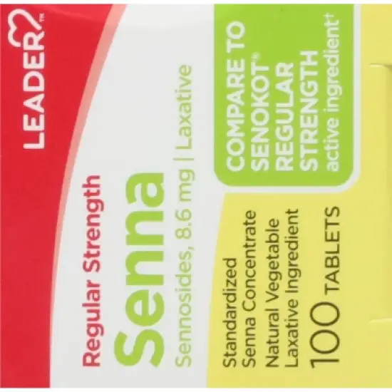 Leader Tablets 8.6 mg Regular Strength Senna 100 Tablets image {5}