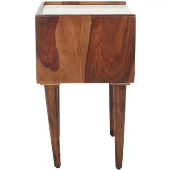 Marion 1 Drawer Nightstand - NST3700 - Walnut/White - Safavieh image {3}