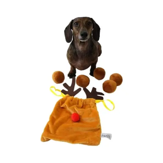 Midlee Reindeer Poop Plush Christmas Dog Toy image {2}