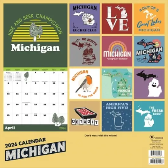 TF Publishing 13.5"x14.5" 2026 Home Michigan Wall Calendar image {4}