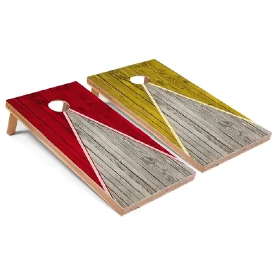 Skip's Garage Red and Yellow Pyramid Cornhole Board Set, Includes 2 Boards, 8 Bags image {6}