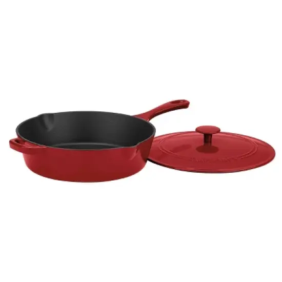 Cuisinart Chef's Classic 4.25qt Enameled Cast Iron Chicken Fryer CI45-30CR - Red image {2}