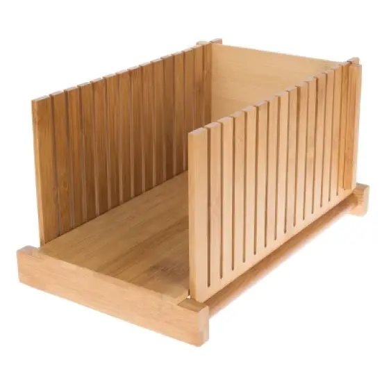 Bamboo Bread Slicer - Foldable, Adjustable Knife Guide and Board for Even Loaf Cutting - Food Preparation Tool for Home Bakers by Classic Cuisine image {4}