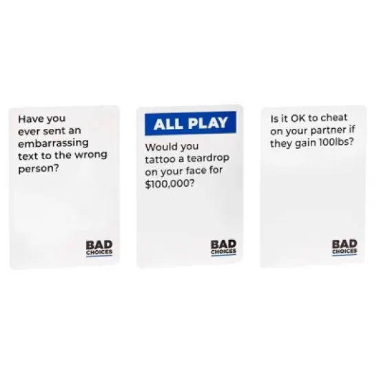 Bad Choices Board Game: Dyce Games Party Card, Creative Thinking, 3-10 Players image {2}