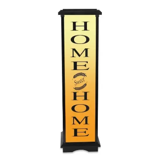 Techko Maid LED Solar 33.3" Welcome Home Large Decorative Outdoor Lantern Off-White/Yellow image {2}