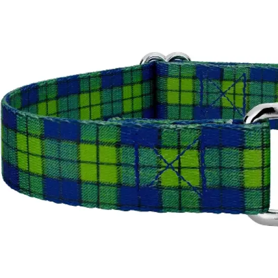 Country Brook Petz Blue and Green Plaid Martingale Dog Collar image {3}
