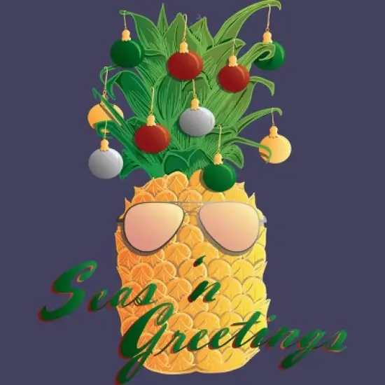 Women's Design By Humans Christmas Pineapple By Desdymona Racerback Tank Top image {1}