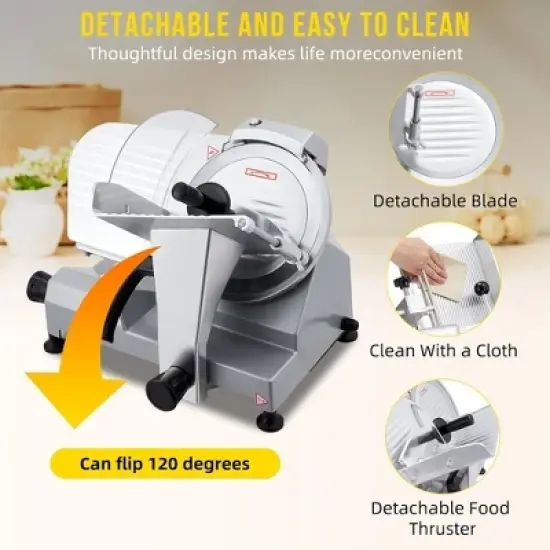 Commercial 10" Electric Meat Slicer Blade Food Slicer Cutter 240W With Child Lock Protection image {4}