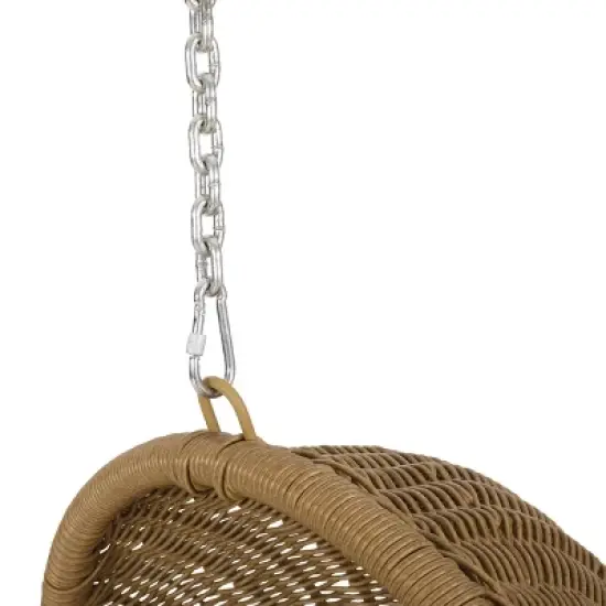 Orville Indoor/Outdoor Wicker Hanging Chair with 8' Chain - Light Brown/Dark Gray - Christopher Knight Home image {7}
