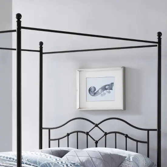 Queen Earhart Traditional Iron Canopy Bed - Christopher Knight Home image {2}