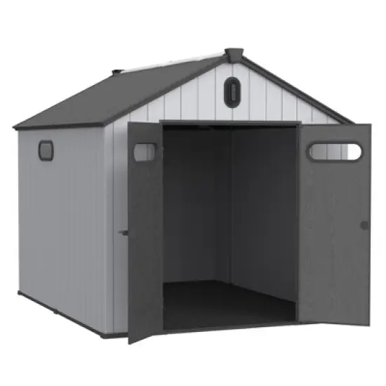 XWT013-1 8*10ft resin plastic storage shed for backyard garden big spire Tool storage image {13}