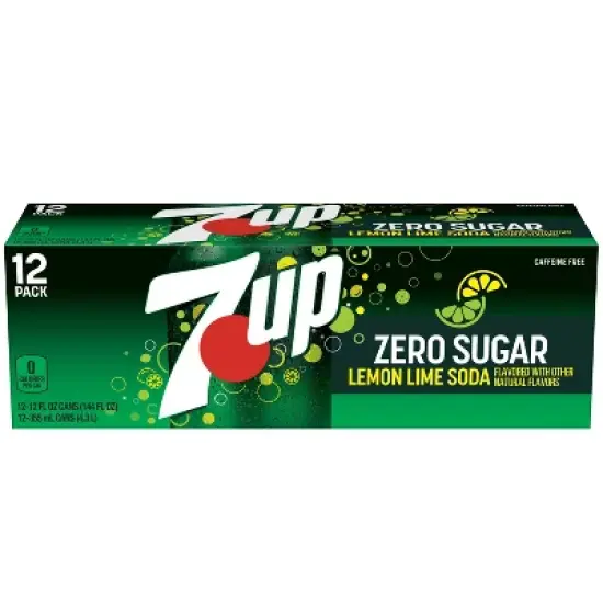7UP Zero Sugar Lemon Lime Soda - 12pk/12 fl oz Cans image {7}