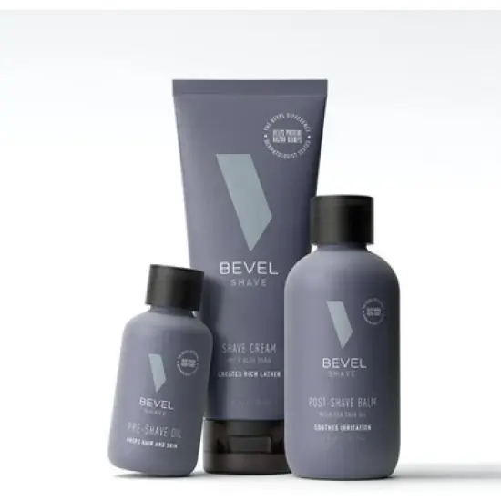 BEVEL Men's Shaving Kit - Pre Shave Oil, Shaving Cream, Post Shave Balm - 3pk image {5}