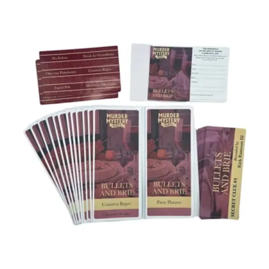 University Games Murder Mystery Party - Bullets and Brie Board Game image {5}