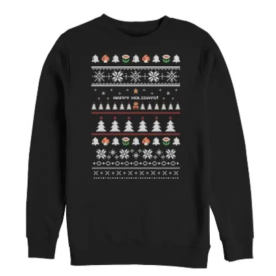 Men's Nintendo Ugly Mario Holiday Sweater Sweatshirt image {2}