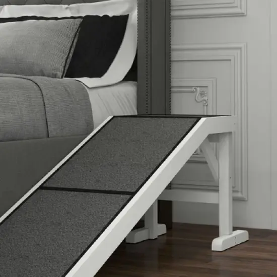 Resenkos 60" Pet Ramp for Dogs & Cats with Non-Slip Carpet, White Gray image {3}