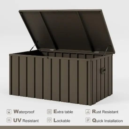 PURPLE LEAF Outdoor Deck Box Waterproof Lockable Storage Box Container with Lid Deck Organization image {2}
