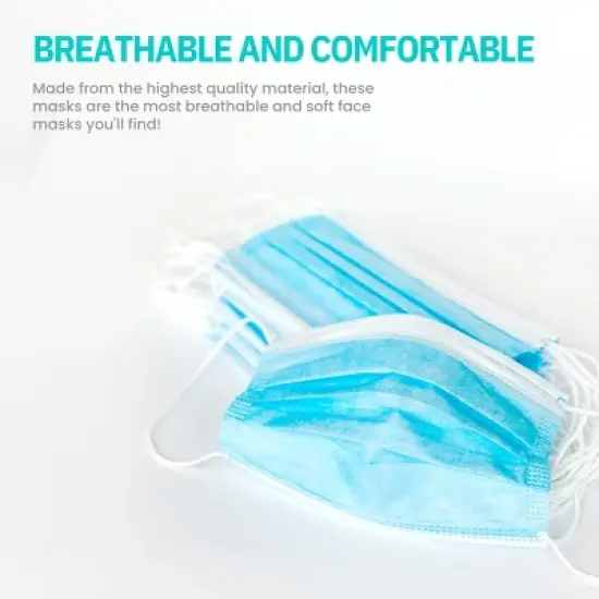 MagiCare - Kids Disposable Face Masks for Ages 4&ndash;12 - 3-Layer Breathable Youth Masks - 50ct Box image {4}